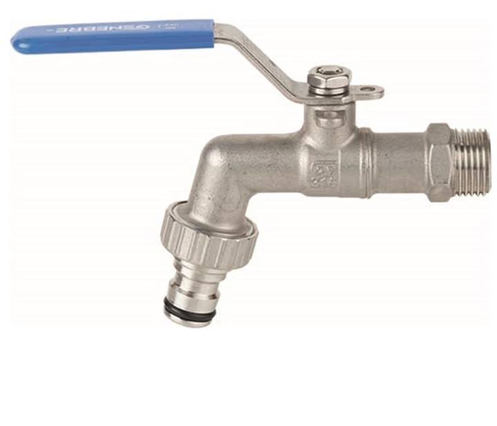 Genebre (3063) RVS kogeltapkraan bu.dr. x slangtule