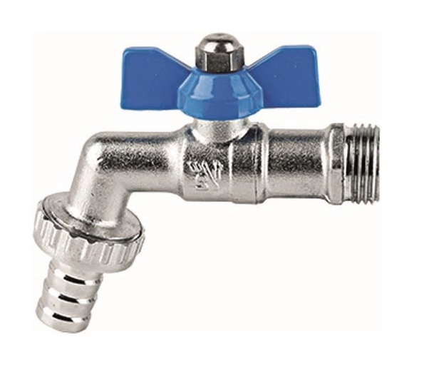 Genebre (3066B) Messing kogeltapkraan bu.dr. x slangtule met vlinderhendel