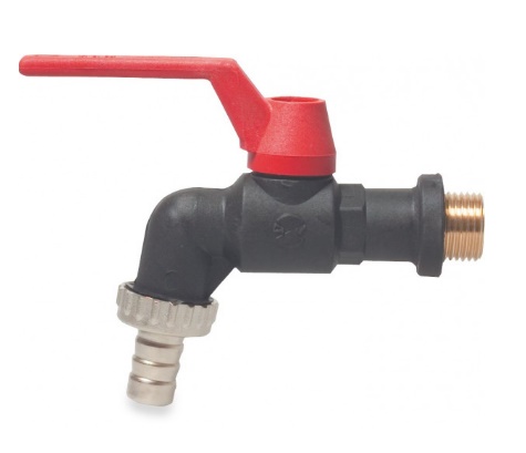 Messing PP kogeltapkraan bu.dr. x slangtule