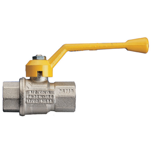 Messing gas kogelkraan 58 2x bi.dr. PN5