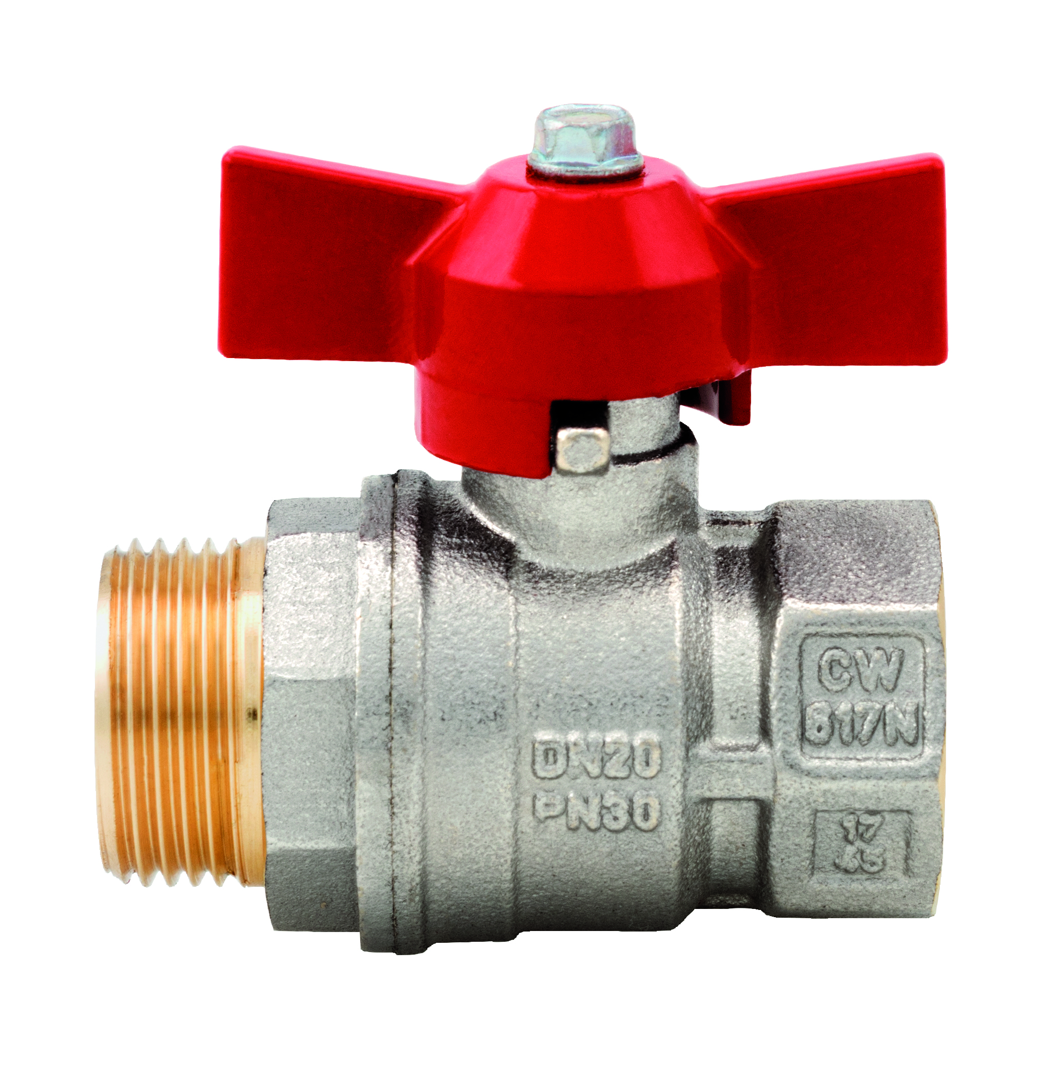 Itap messing kogelkraan 119 bi. x bu. met vlinderhendel