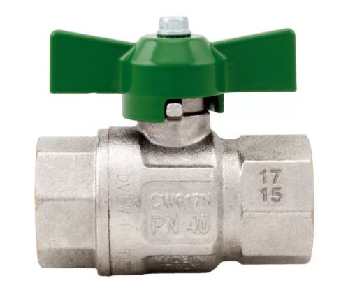 Itap messing DVGW kogelkraan 378 2x bi.dr. met vlinderhendel