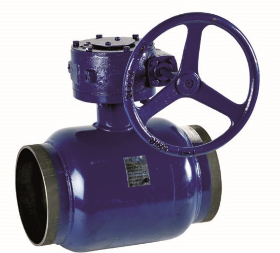 Genebre (2035) Gietijzeren 1-delige kogelkraan 2x laseind met gear handwiel bediening