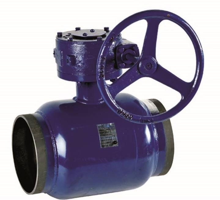 Genebre (2035) Gietijzeren 1-delige kogelkraan 2x laseind met gear handwiel bediening