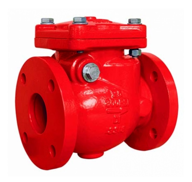 Genebre (2403) Gietijzeren terugslagklep rood DIN 2x flens, UL/FM gekeurd