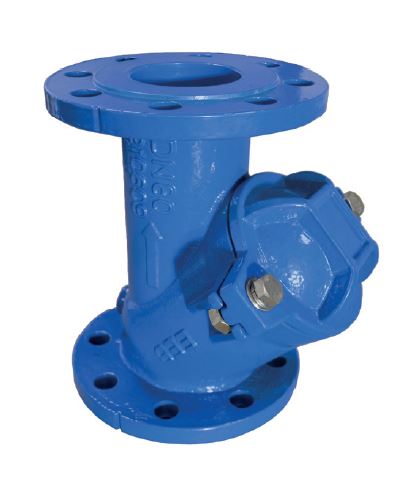 Balkeerklep vuilwater GY PN10/16 epoxy gecoat, met flens NBR bal