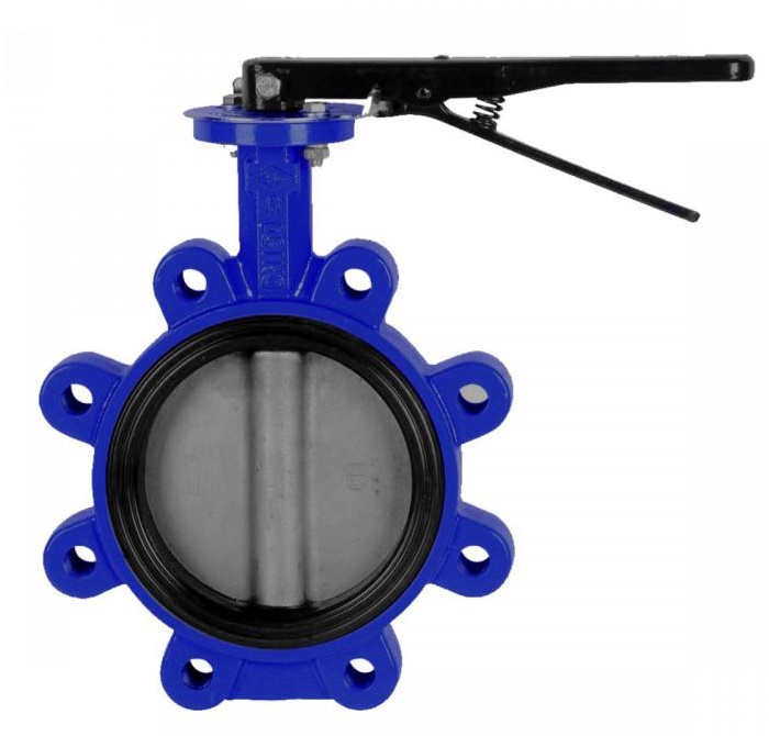 Gietijzeren vlinderklep M5144 met hendel "lug" NBR