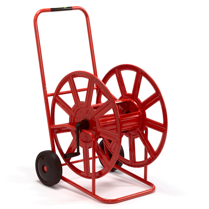 Slanghaspelwagen 320 3/4" 75m
Geschikt voor het oprollen van:
75 mtr. 3/4" slang. 
50 mtr. 1" slang.