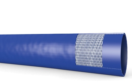 PVC plat oprolbare slang blauw Layflat