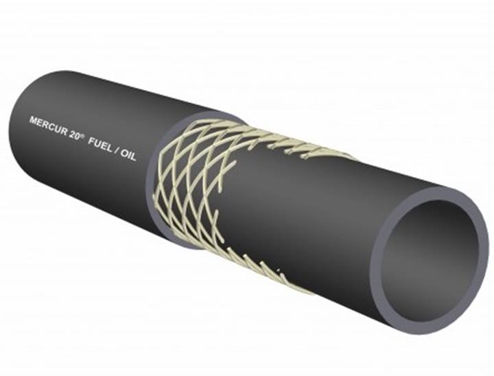 Rubber olie- en benzinebestendige multipurpose slang zwart Mercur 20