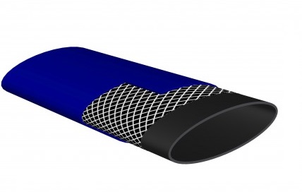 PVC plat oprolbare slang blauw Canopus A D