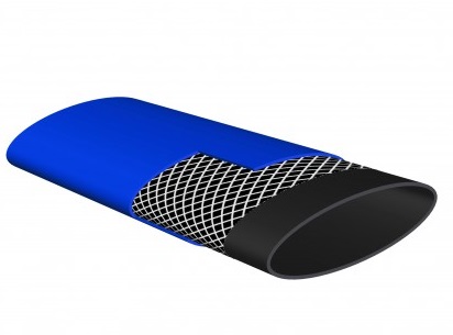 PVC plat oprolbare slang blauw Canopus M D