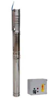 Well Pumps 3" WPS P kit, bronpompset 230V met 30m kabel en controlbox