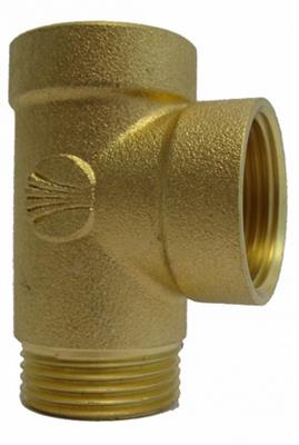 T-stuk 1" messing 3-weg