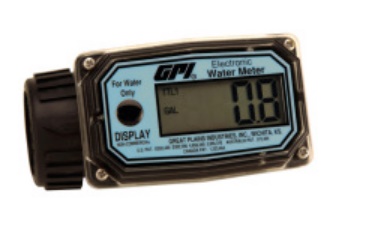 Flomec GPI-01N12LM- GPI nylon turbine flow meter, 1" uitvoering.
Voorzien van digitale uitlezing van batch- en totaalteller.
Economy serie