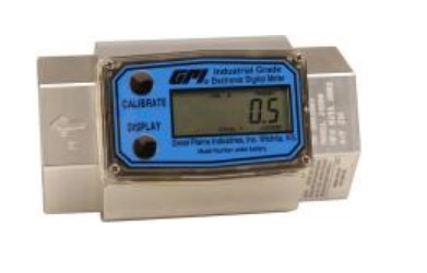 Flomec GPI-G2A05IQ9LMA- GPI aluminium turbine flow meter, 1/2" uitvoering.
Voorzien van digitale uitlezing van flow rate, batch- en totaalteller.
Industrial serie