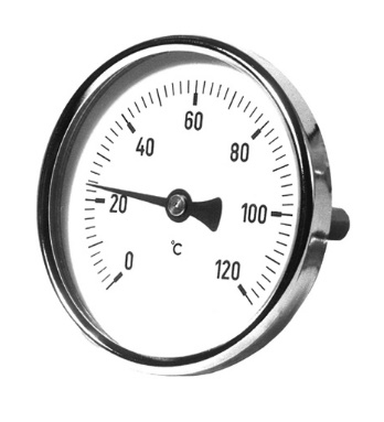 Thermometers, bimetaal, met achteraansluiting insteek