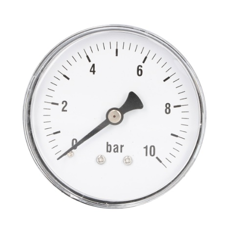 Manometers met stalen kast, droog, met achteraansluiting