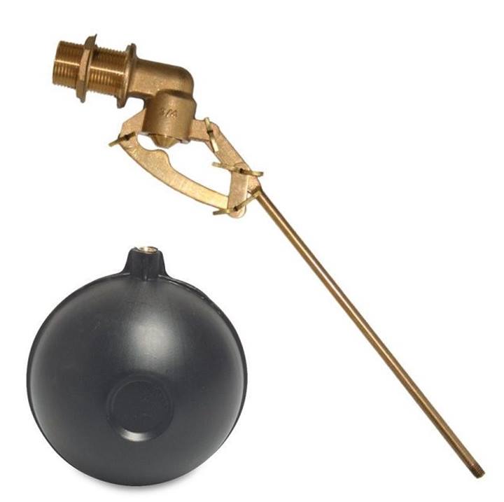 Messing vlotterkraan met bal