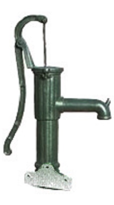 Handzwengelpomp, handpomp groen met wandflens