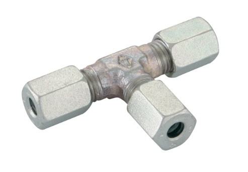 Staal verzinkt snijring T-stuk 90° hydrauliek