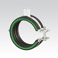 Verzinkte pijpbeugel 1-delig met rubber inlage M8/M10