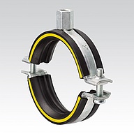 RVS 316 pijpbeugel 2-delig zwaar model met rubber inlage M8/M10