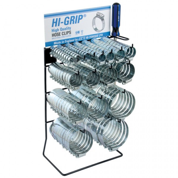 Hi-Grip showrek groot met 160 verzinkte wormschroef slangklemmen inclusief flexibele schroevendraaier