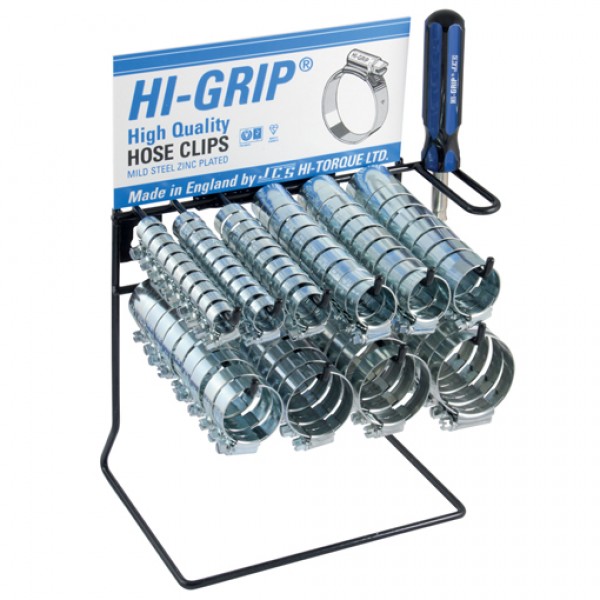 Hi-Grip showrek klein met 100 verzinkte wormschroef slangklemmen inclusief flexibele schroevendraaier