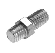 Draadnippel met borst, zeskant, verzinkt