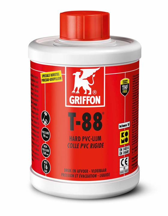 Griffon T-88 PVC HD lijm komo / kiwa 1000ml.