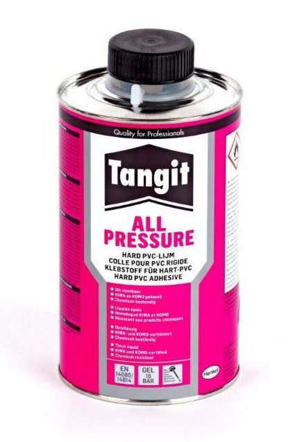Tangit PVC lijm All Pressure, met kwast, Kiwa