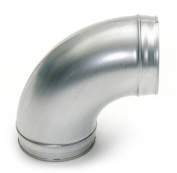 Spiraliet bocht 90° glad verj.