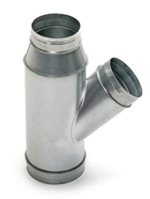 Spiraliet verloop T-stuk 45° verj.