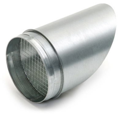 Spiraliet draadrooster 45° met kap