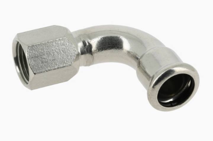 Bonfix RVS press schroefbocht 90° pers x bi.dr.