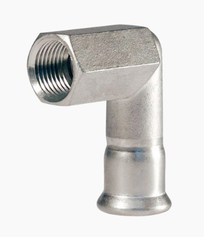 Bonfix RVS press schroefknie 90° pers x bi.dr.