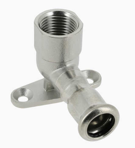 Bonfix RVS press muurplaat 90° pers x bi.dr.