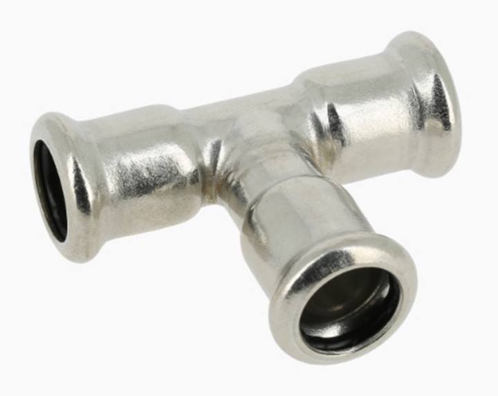 Bonfix RVS press T-stuk 90° 3x pers