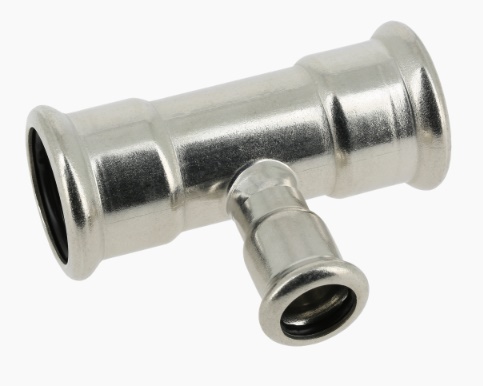 Bonfix RVS press verloop T-stuk 90° 3x pers