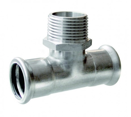 Bonfix RVS press punt T-stuk 90° 2x pers 1x bu.dr.