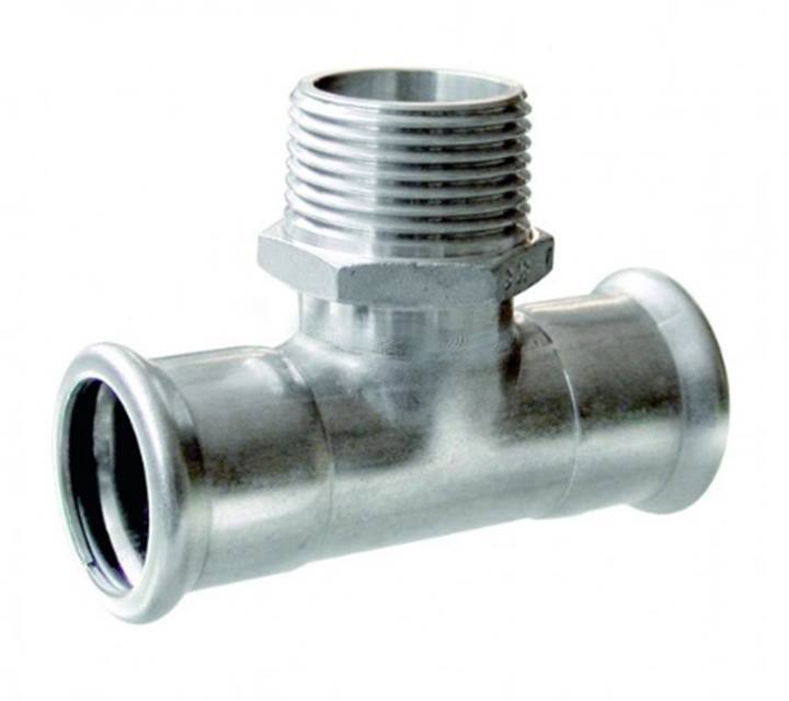 Bonfix RVS press punt T-stuk 90° 2x pers 1x bu.dr.