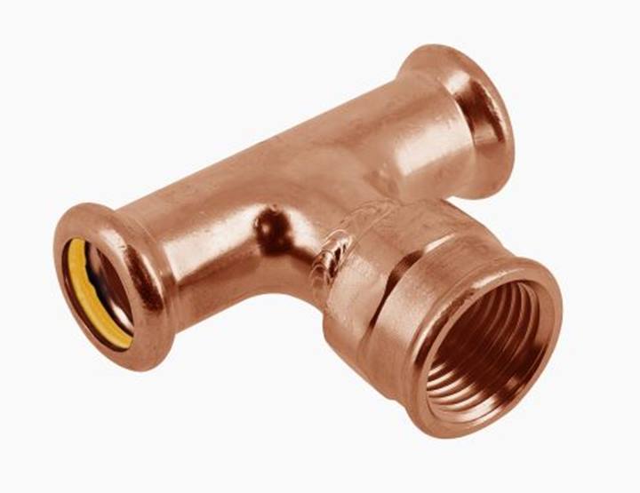 Bonfix RK Gas press schroef T-stuk 90° 2x pers 1x bi.dr.