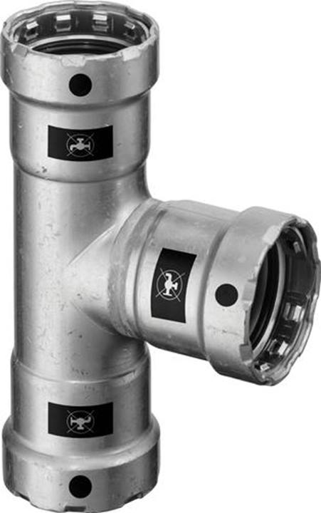 Megapress T-stuk 90° 3x pers