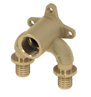 Teceflex brons dubbele muurplaat bi.dr. stromend