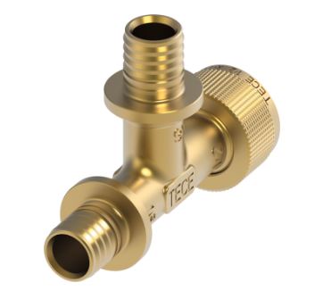 Teceflex brons snel adapter T-stuk 90°