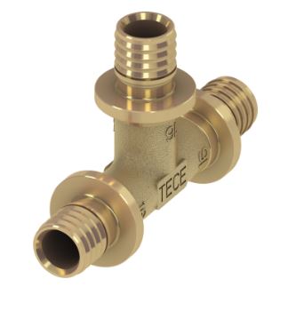 Teceflex messing T-stuk 90°