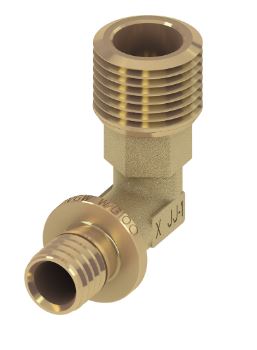 Teceflex messing puntknie 90° met bu.dr.