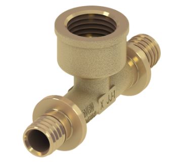 Teceflex messing schroef T-stuk 90° met bi.dr.