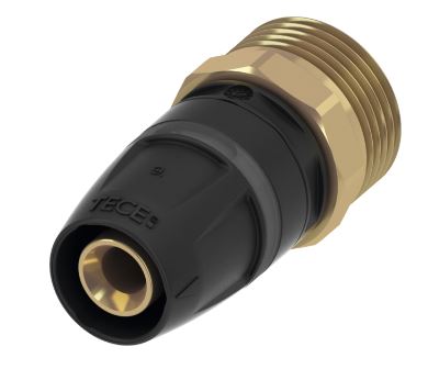 TECElogo-Push overgangskoppeling-euroconus, standaard messing, afmeting 16 x 3/4